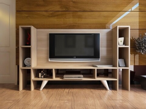 Comoda tv han2, gauge concept, 154x30x92 cm, pal, alb