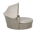 Pat de zi cu parasolar si perne Siesta Daybed, Bizzotto, 168x168x145 cm, aluminiu/fibre sintetice impletite, bej