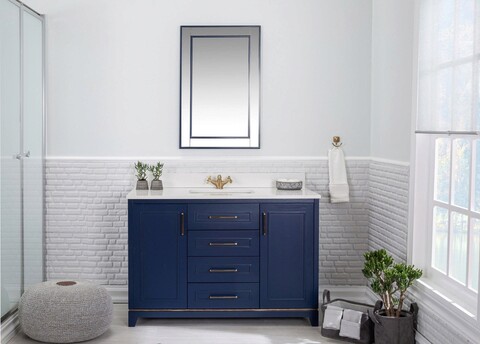 Set mobilier de baie (2 piese), jussara, ontario 48, albastru inchis