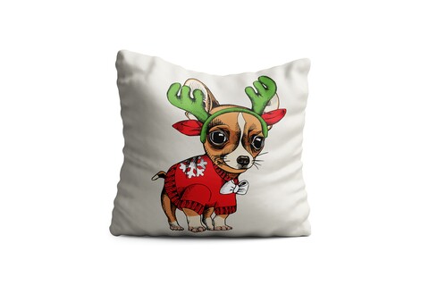 Perna decorativa chihuahua, oyo kids, 43x43 cm, poliester, multicolor