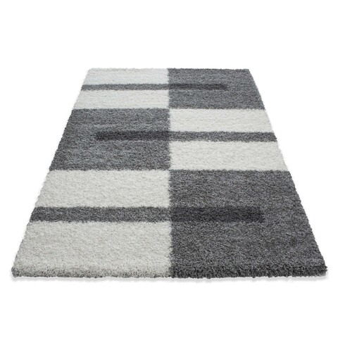 Covor Shaggy Kenya, Decorino, 120x170 cm, polipropilena, gri