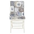 Set mobilier pentru gradina Tropical, masa extensibila + 6 scaune, alb/multicolor