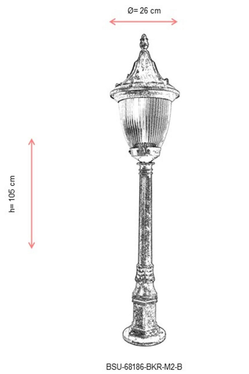 Lampadar de exterior, Avonni, 685AVN1245, Plastic ABS, Maro