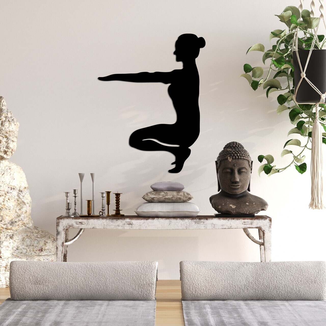 Decoratiune de perete, Yoga 16, Dimensiune: 43 x 55 cm, Negru — imaginea 2
