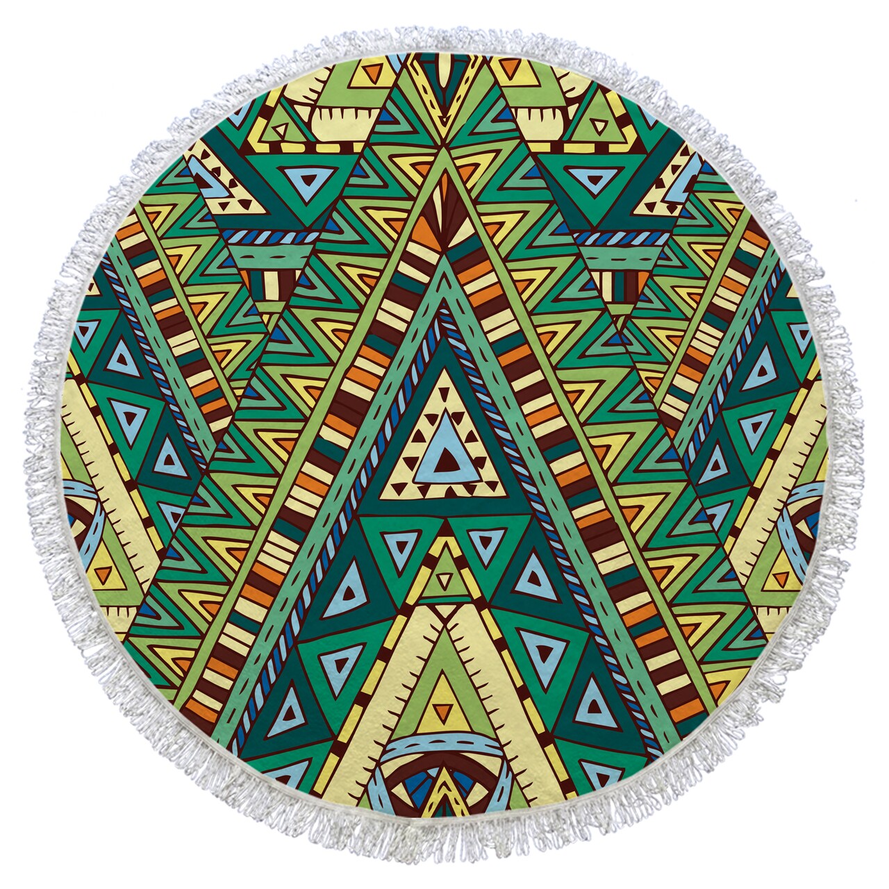 Prosop De Plaja Triangles, Oyo Concept, Ø150 Cm, Policoton, Multicolor