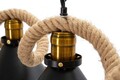Lustra Rope, Mauro Ferretti, 130 x 20 x 80 cm, 5 x E27, 20W, fier/sfoara, maro/negru
