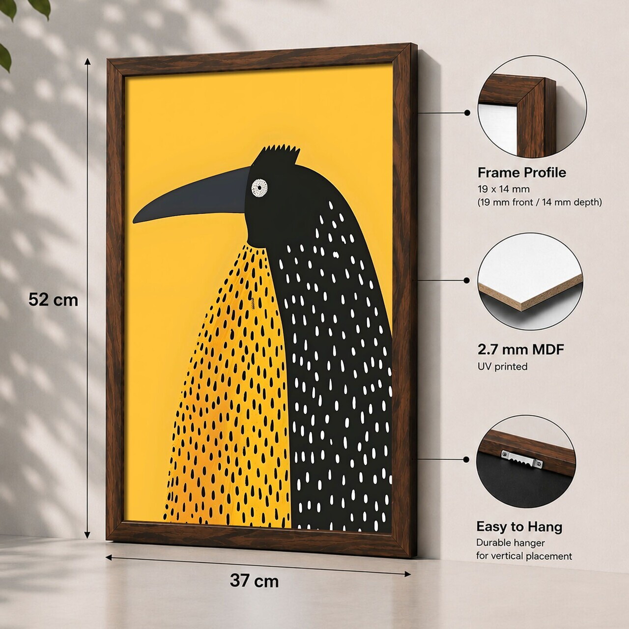 Tablou decorativ, 3752KACT-028, Fundal: 100% MDF (Grosime: 2,7 mm) Vopsire: Imprimare UV, Multicolor — imaginea 2