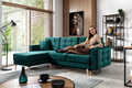 Coltar extensibil reversibil 3 locuri ELTAP, AsgL-24, Asgard, 248x162x93 cm, lemn/poliester, verde inchis