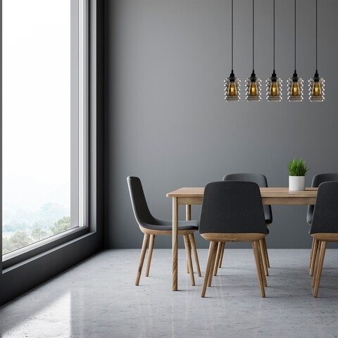 Lustra Mezopotamya N-1287, Noor, 110 x 122 cm, 3 x E27, 100W, negru mezoni.ro