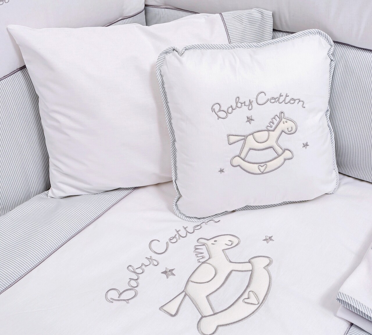 Set De Dormit Pentru Bebelusi Cu Protectie Laterala, Baby Cotton (80x130 Cm), Çilek, Bumbac