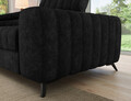 Coltar extensibil stanga 5 locuri ELTAP, LT-06AU, Kanedo, 269x204x86 cm, lemn/poliester, negru