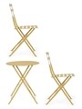 Set mobilier de gradina Bistro 3 piese Wissant, Bizzotto, otel, finisaj mat, ocru