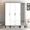Dulap pentru haine, Hommy Craft, Kumsal STR, 160x47.5x201.4 cm, PAL, Nuc/Alb