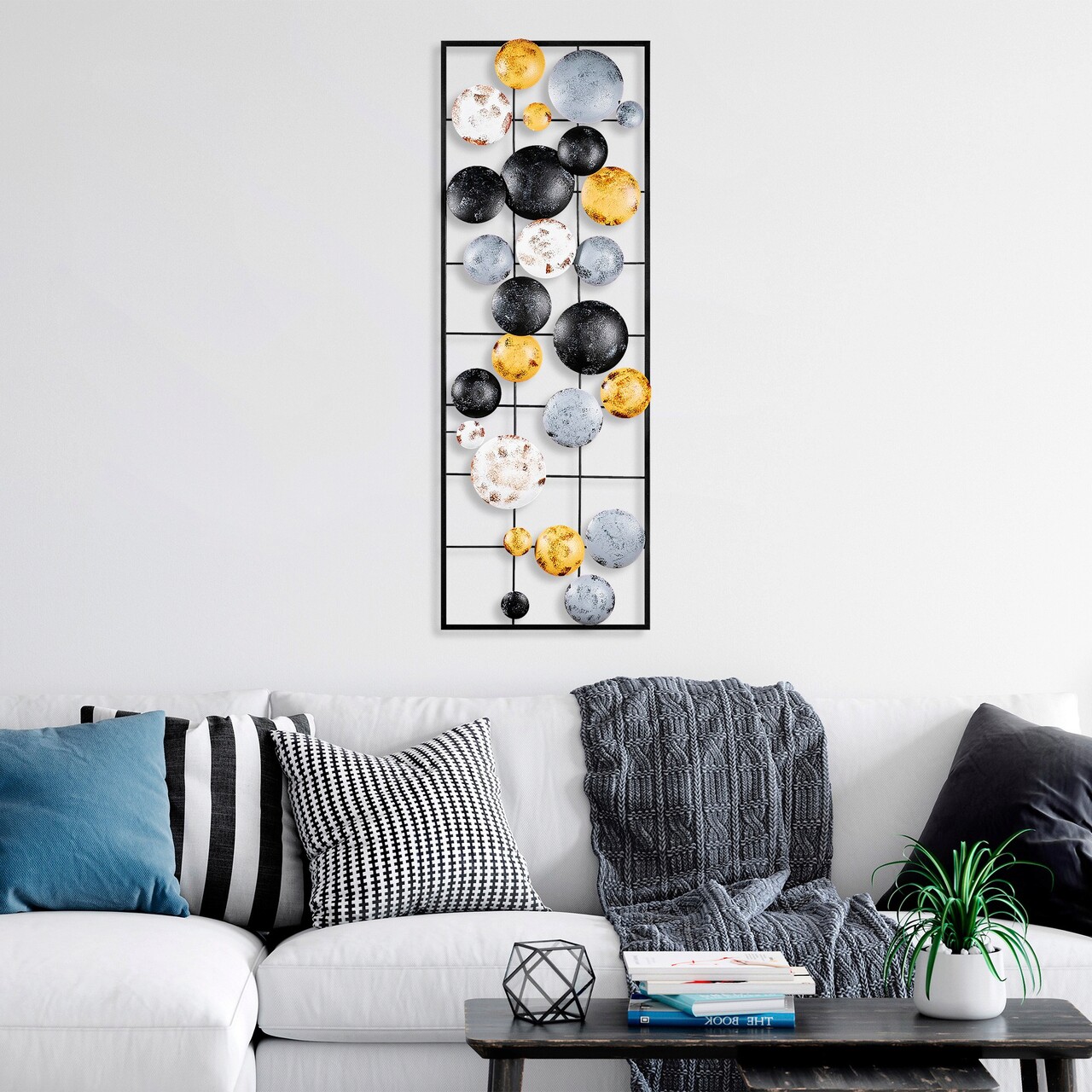 Decoratiune de perete, Camber, Metal, 90 x 32 x 4 cm, Multicolor - 2 | YEO