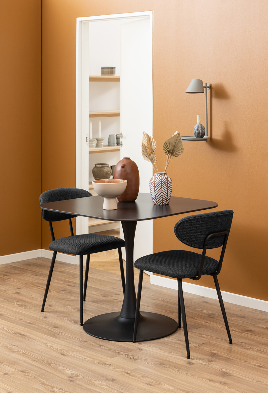 Scaun Denise, Actona, 43.5x53x78.5 cm, tesatura structurata/otel, gri inchis - view 7