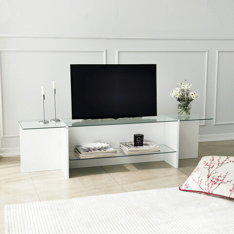 Comoda tv, neostill, escape, 158x40x35 cm, alb