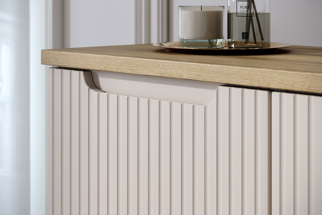 Set mobiler baie, dulap cu lavoar, 50 cm Gaja, Nova Cashmere, Comad, MDF/PAL laminat, casmir mat — imaginea 4