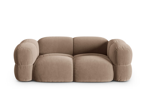 Canapea 3 locuri, Loretto, Cosmopolitan Design, 210x100x68 cm, catifea, bej inchis