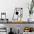 Decoratiune, Serenity, 26x8x17 cm, Metal, Lemn/Negru