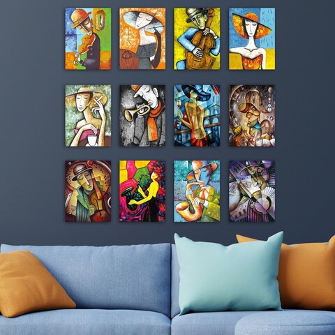 Set 12 tablouri decorative, 12MDF22YS, MDF, 20 x 15 cm, 12 piese, Multicolor Lulu