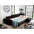 Coltar extensibil dreapta 3 locuri ELTAP, RT-22NU, Grayson, 278x205x92 cm, lemn/poliester, maro inchis