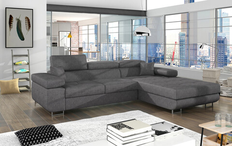 Coltar extensibil dreapta 4 locuri ELTAP, Armd-37, Armando, 289x203x85 cm, lemn/poliester, gri