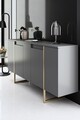 Consola, Bexley, Luxe, 160x35x80 cm, PAL, Antracit / Aur