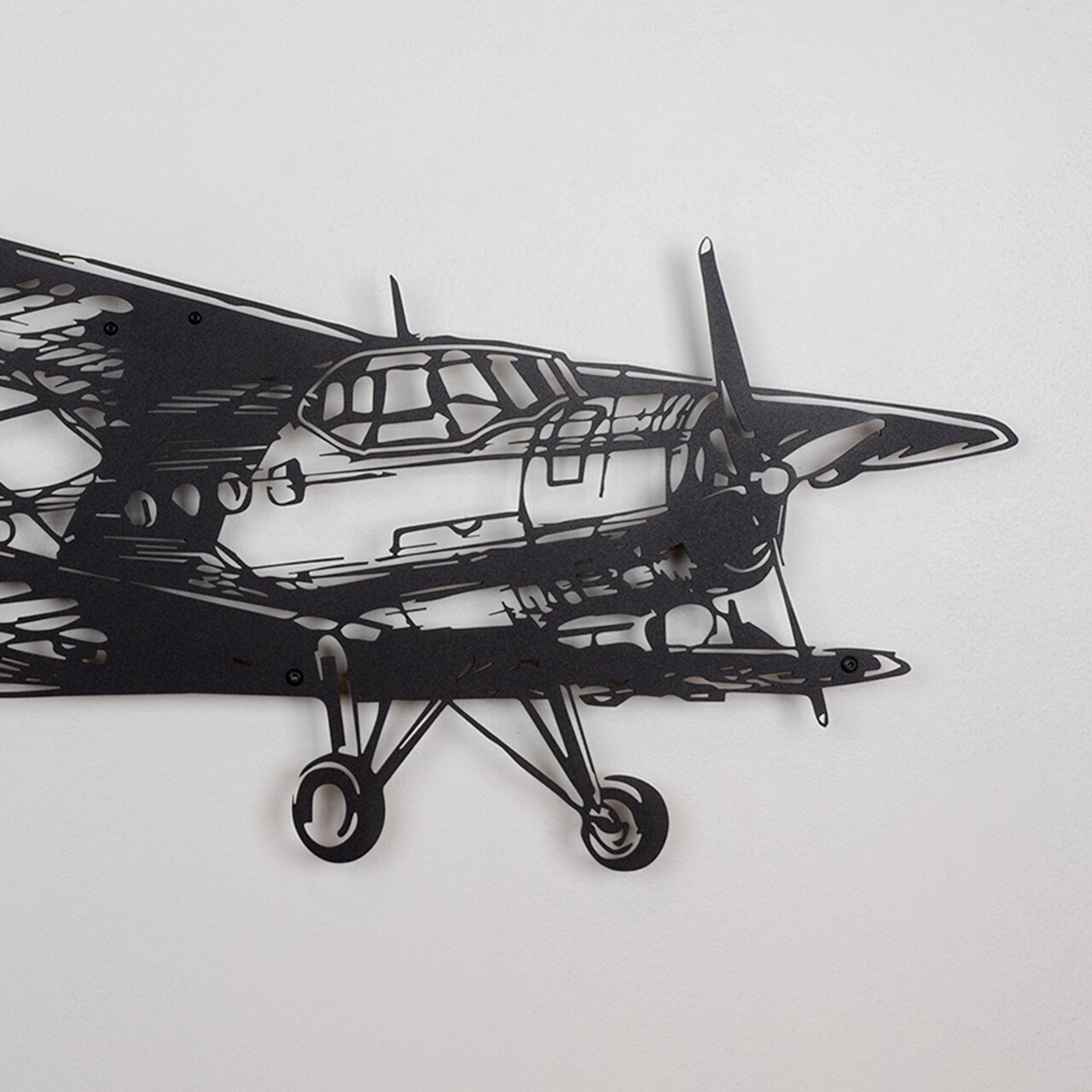 Decoratiune de perete, Airplane, Dimensiune: 39 x 74 cm (1 bucată), Negru - view 3