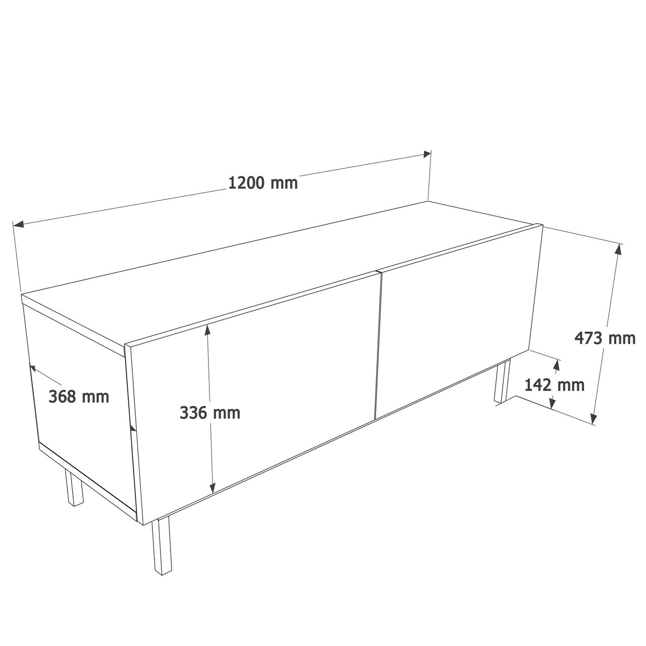 Comoda TV, Hanah Home, Coast, 120x47.3x36.8 cm, PAL, Nisip — imaginea 9
