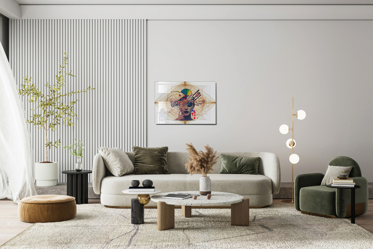 Tablou decorativ, 1211, Sticla temperata, 50 x 70 cm, Multicolor - 1 | YEO