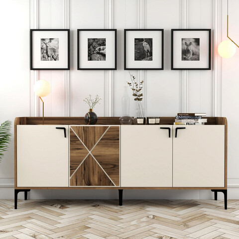 Consola, hommy craft, venedik, 180x78x35 cm, nuca / crema