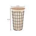 Cos de rufe, Puqa Design, Hazel, 33.5x35.5x60 cm, PAL, Stejar / Negru