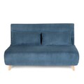 Canapea extensibila 2 locuri Solace, Homla, 140x91x84 cm, MDF/catifea din poliester, albastru