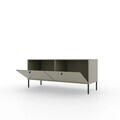 Comoda TV ADRK, Tili 2D, 120.6x40.8x50 cm, PAL laminat, verde eucalipt