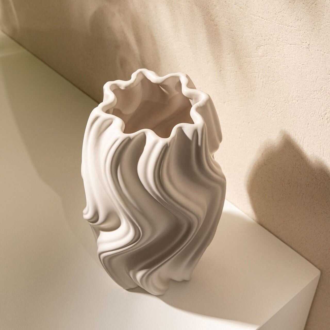 Vaza Salana, Homla, 16x15x26 cm, ceramica, alb - view 2