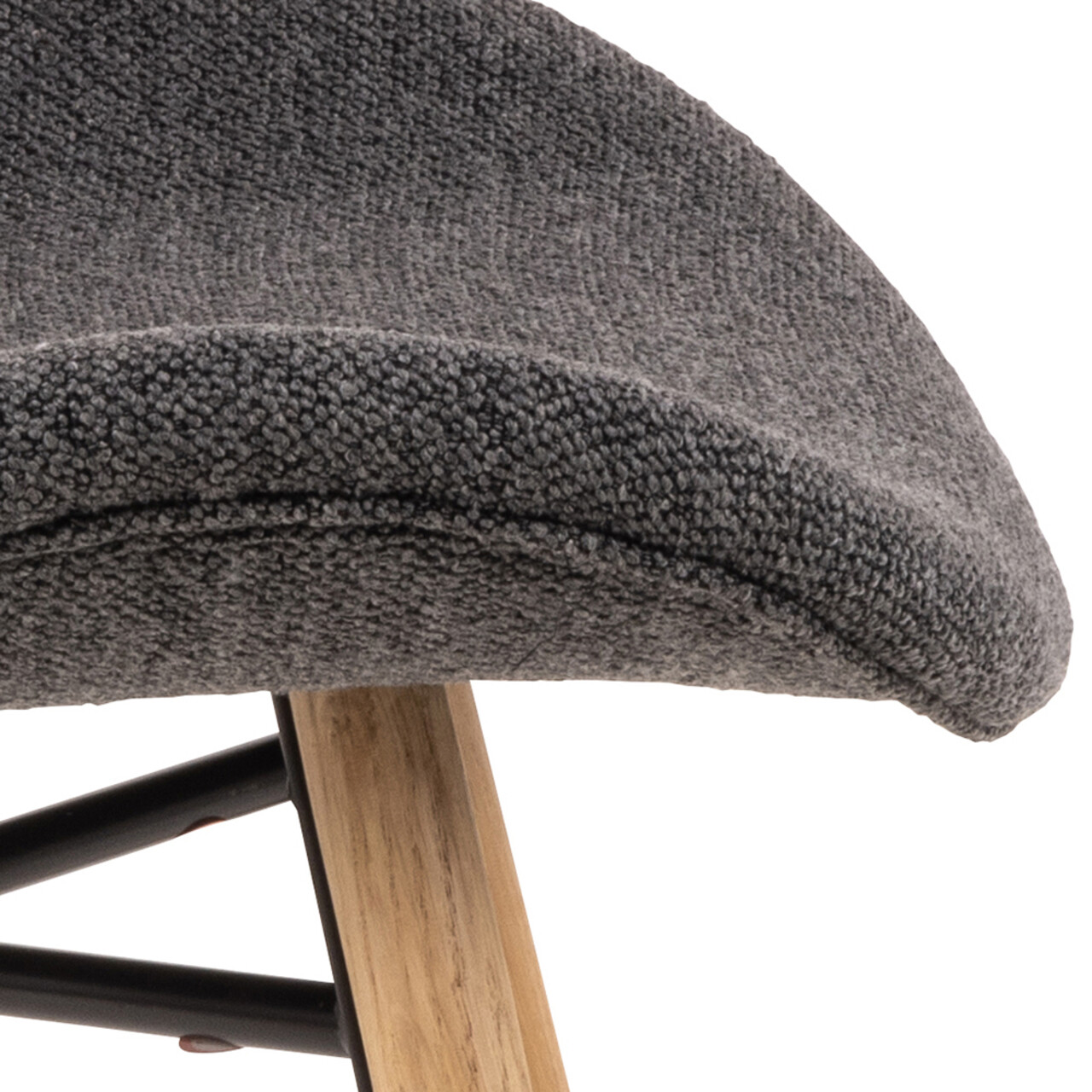 Scaun Batilda -A1, Actona, 47x53x82.5 cm, tesatura Boucle/lemn de stejar, antracit - view 7