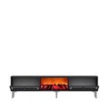 Comoda TV, Hanah Home, Orion Fireplace, 150x44.6x29.6 cm, PAL , Antracit / Argintiu