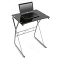 Birou Jaycee, Versa, 60x47.5x75 cm, sticla/metal, negru