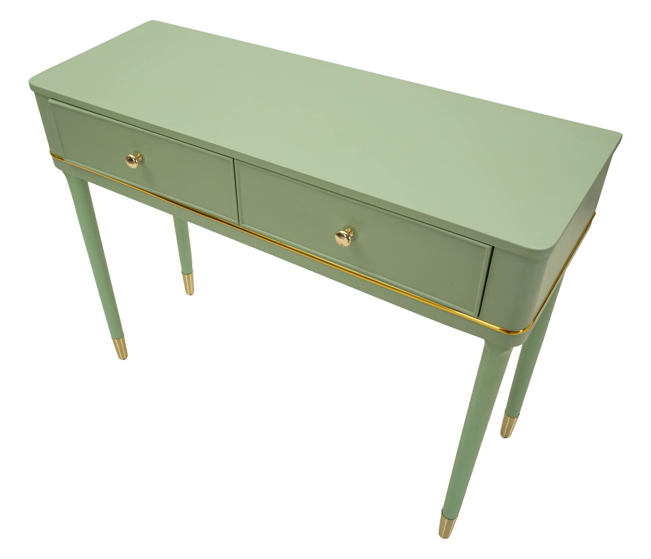 Consola, Mauro Ferretti, Camille, 101x37x78 cm, lemn de pin, verde/auriu - view 4