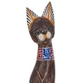Decoratiune, Cat, Creaciones Meng, 60 cm, lemn de arbore de matase, multicolor