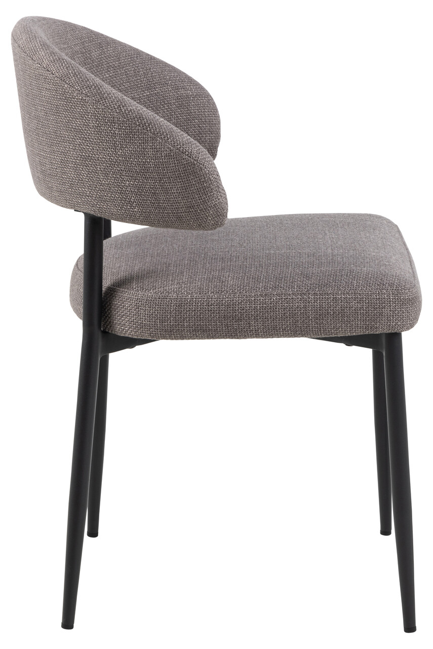 Scaun Edina, Actona, 56x55x77 cm, tesatura structurata/otel, gri maro deschis - view 7