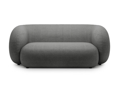 Canapea modulara 2 locuri, Kate, Micadoni, 183x99x76 cm, tesatura boucle, gri inchis