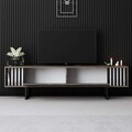 Comoda TV, Bexley, Chrome Line, Nuc / Negru