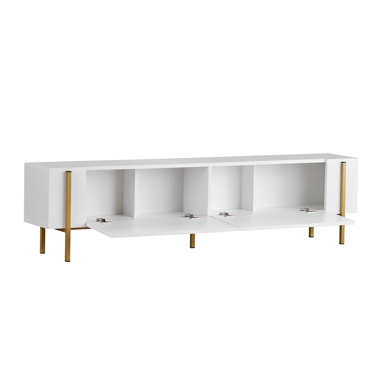 Comoda TV, Hanah Home, Nexus, 180x30x45 cm, Alb/Auriu - imagine 4