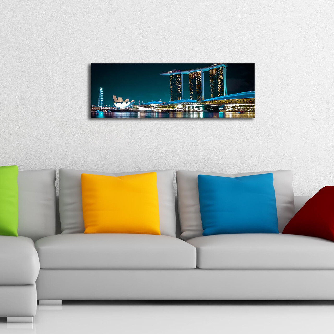 Tablou decorativ cu lumina LED, 3090DACT-66, 30 x 90 cm, Multicolor - view 4