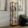 Corp biblioteca, Kalune Design, Suadiye, 50x180x30 cm, PAL, Galben/Negru