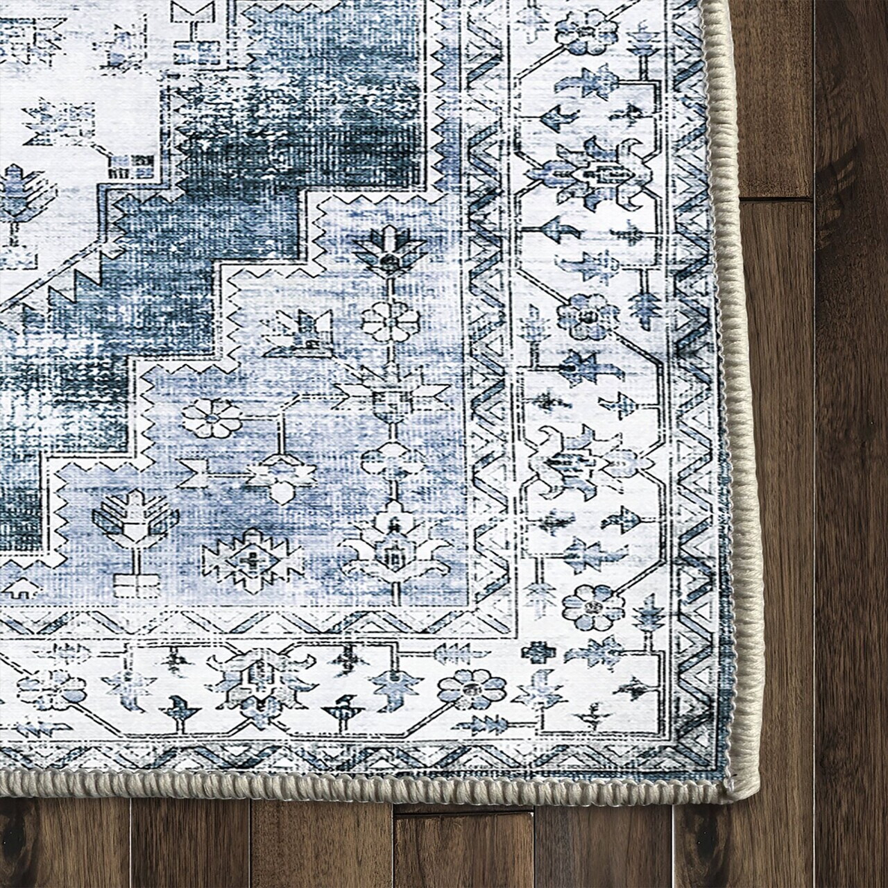 Covor, Kece-Fr84, 160x230 cm, Albastru — imaginea 5