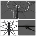 Umbrela pentru terasa, gradina, plaja, Songmics, D160 cm,  protectie solara UPF 50+, gri