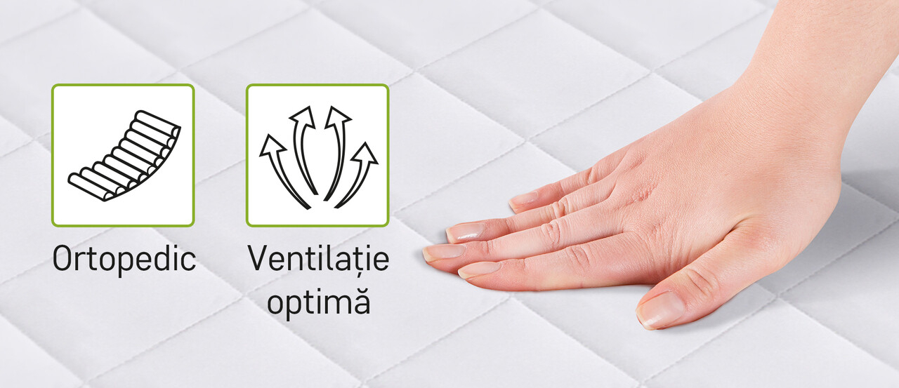Saltea SuperOrtopedica Green Future KONFORTA Max Plus 25 cm, 160x190x25cm, Spuma poliuretanica elastica, Husa detasabila, lavabila, matlasata, hipoalergenica, Reversibila, Ferma - imagine 13