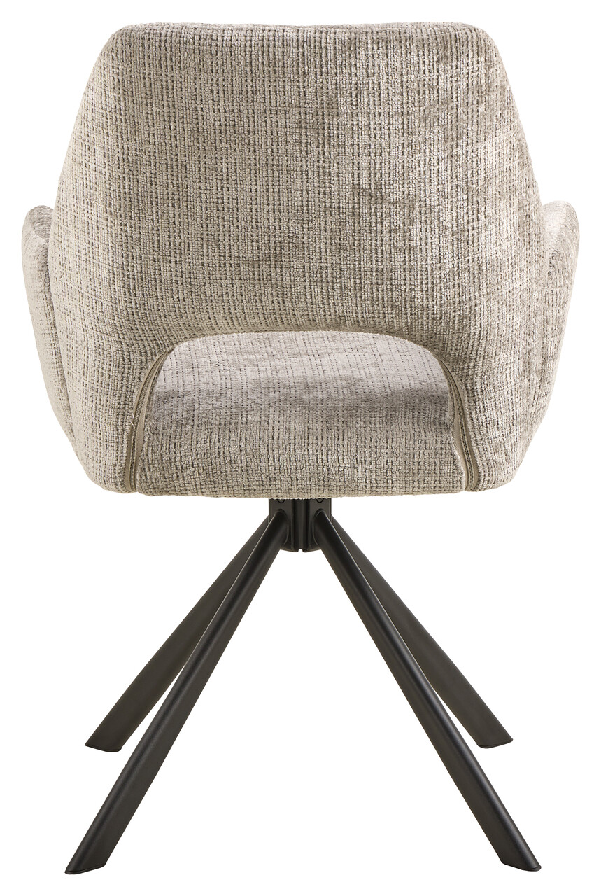 Scaun Graham, Actona, 59x62x87 cm, rotativ, tesatura Chenille/otel, gri - view 9